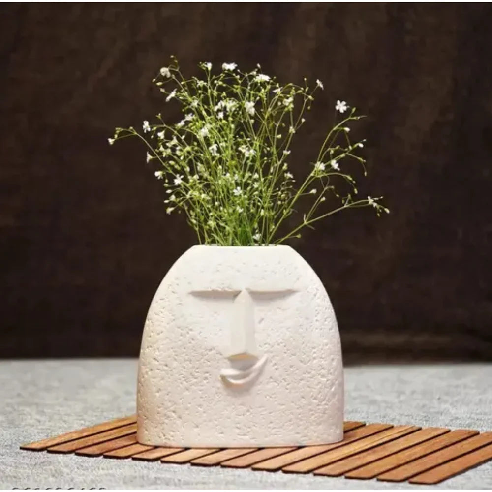 Ceramic face vase