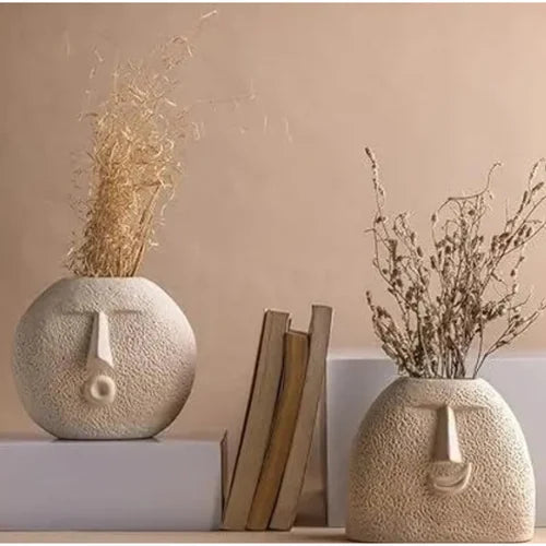 Ceramic face vase