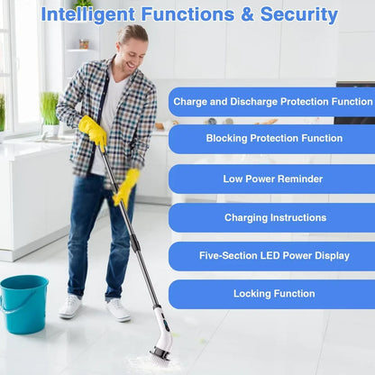9 in 1 electric scrubber brush