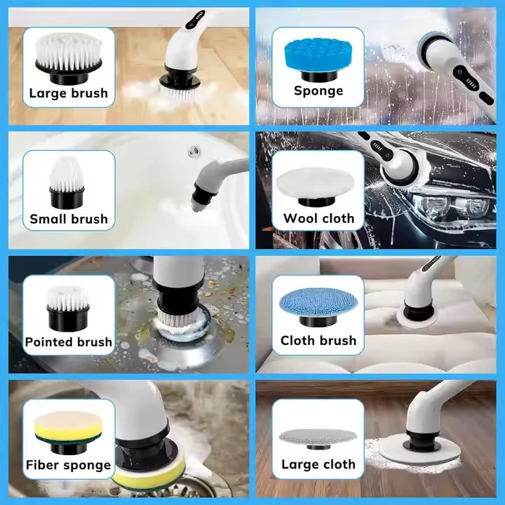 9 in 1 electric scrubber brush