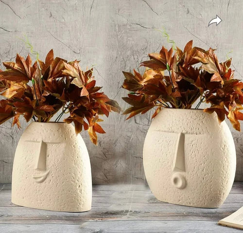 Ceramic face vase